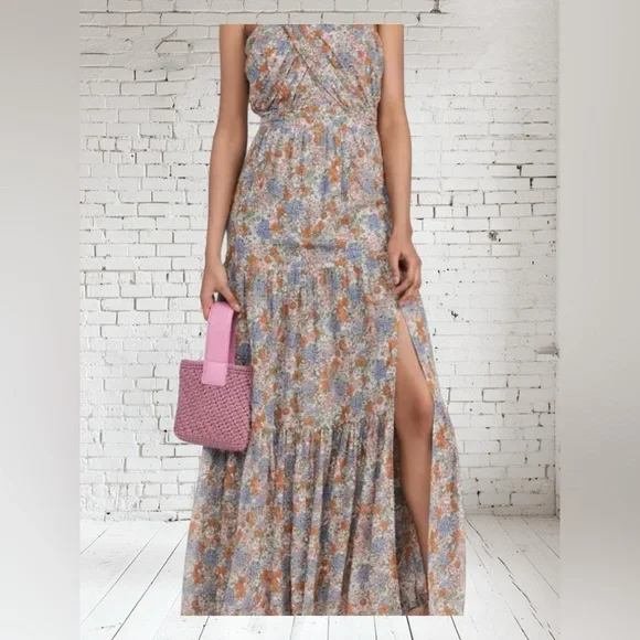 Veronica Beard Floral Silk Chiffon Sleeveless Maxi Dress. Like New. Size:00 - Picture 3 of 15